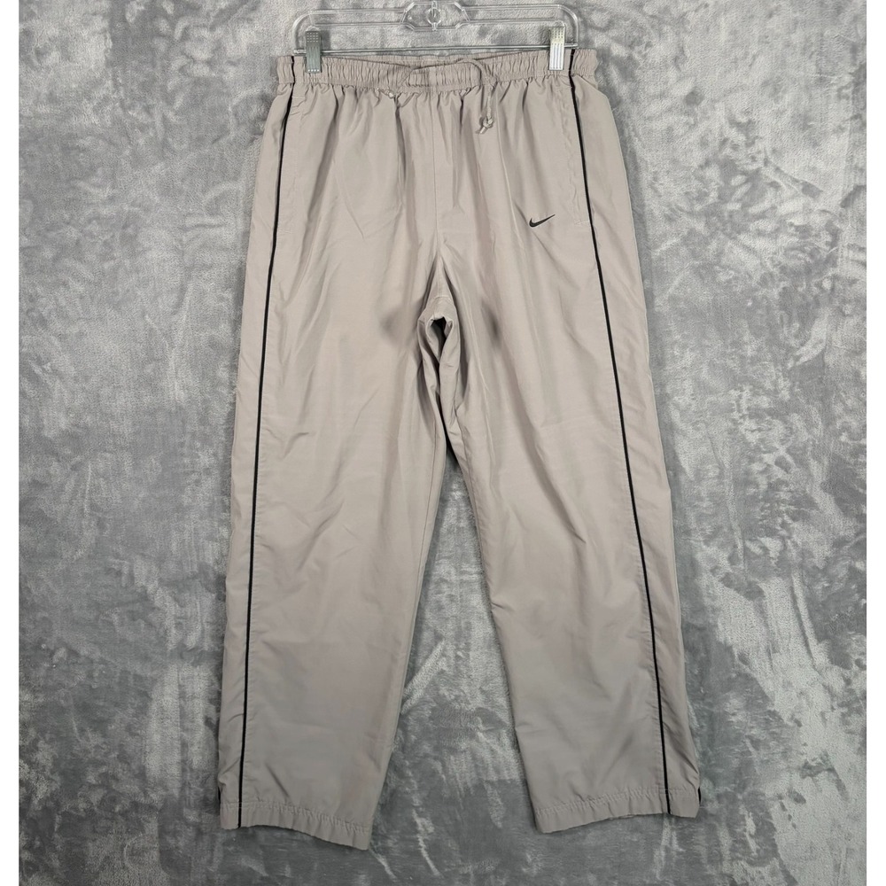 Vintage Nike Track Pants Mens Medium Gray Sweatpants Y2K Baggy Loose Lined